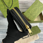GG BLONDIE 21 FULL ZIP WALLET IN BLACK CALFSKIN