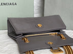 CRUSH SMALL CHAIN BAG 25 IN SUVA GRAY CRUSHED CALFSKIN GOLD HARDWARE