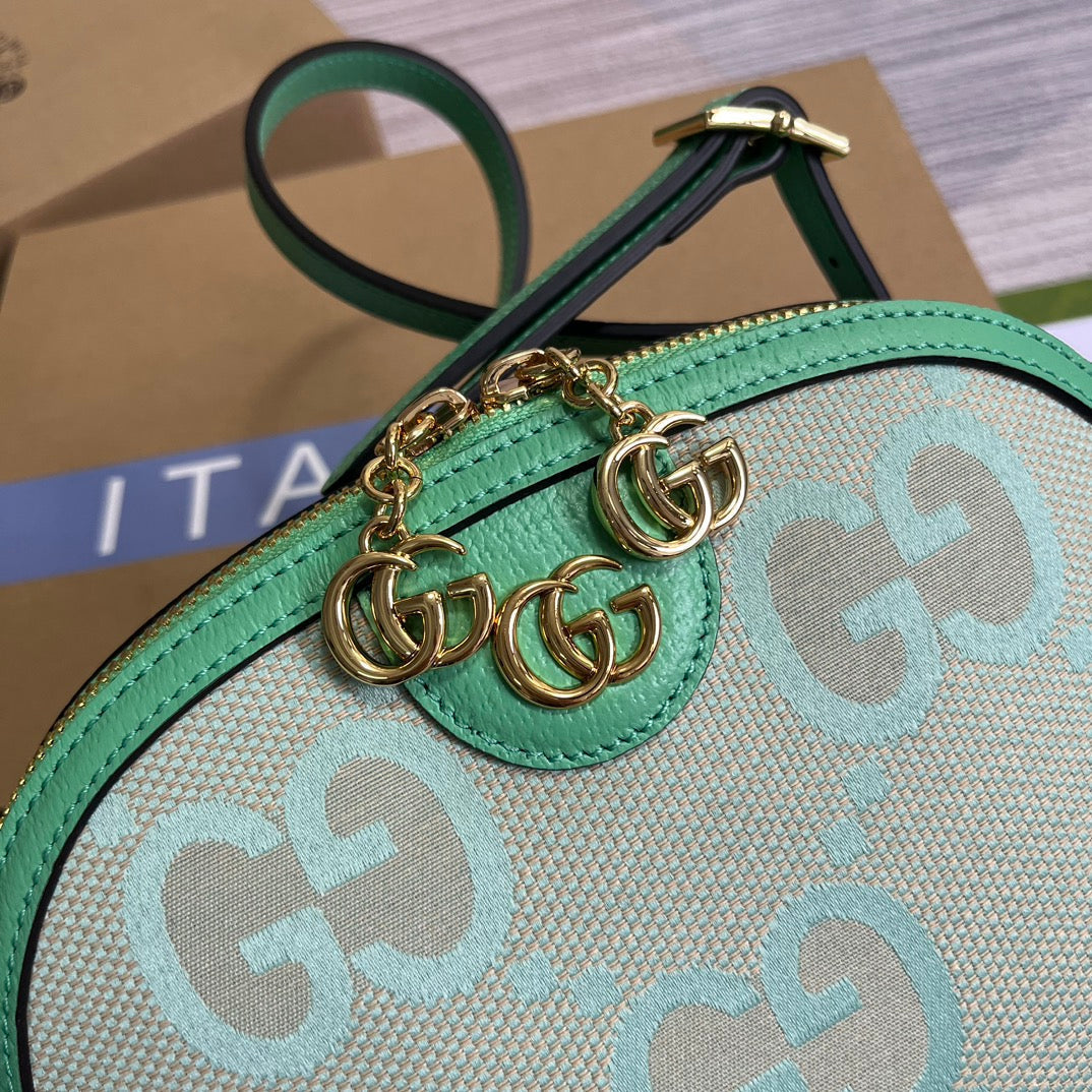 ophidia large 24cm comestic pouch beige green monogram canvas