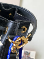 nano noe 13 grey bicolor black monogram gold hardware