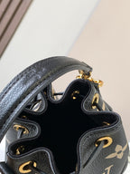 nano noe 13 grey bicolor black monogram gold hardware