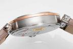 pasha 30mm quartz pink gold white dial light brown leather