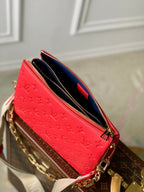 coussin pm 26cm red monogram empreinte calfskin