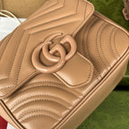MARMONT QUILTED SHOULDER BAG 18 IN CIDER BROWN CALFSKIN