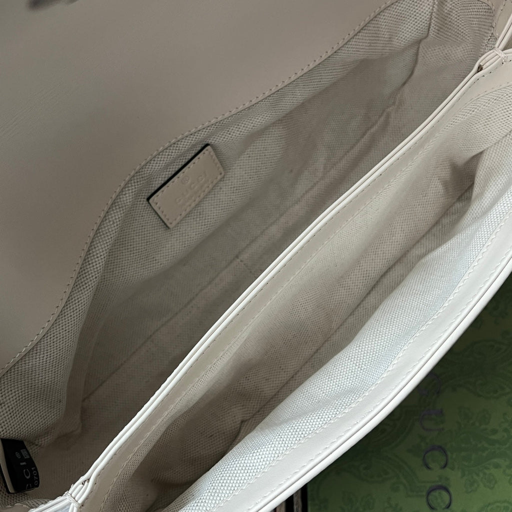 gg marmont 26cm all white calfskin