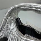 MINI HOBO 17 BAG IN SILVER SHEEPSKIN