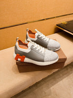 HM Men's Depart Slip-on Sneaker Grey Knit Cowhide 263682