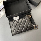 CC A50168 Keyring Cardholder Black Sheepskin Sliver Steel 229703