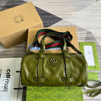 GG SMALL 28 DUFFLE BAG IN GREEN MOSS SOLF CALFSKIN