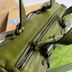 GG SMALL 28 DUFFLE BAG IN GREEN MOSS SOLF CALFSKIN