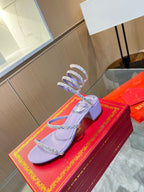 RC Diamond Sandals Purple Silk Creole Glass Diamond 341985