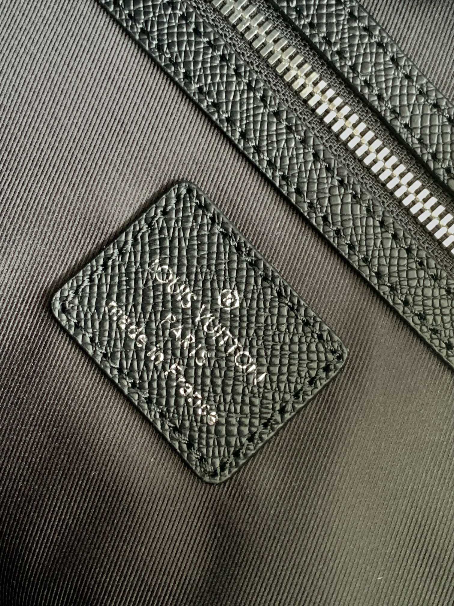 LV The Weekend Tote Bag 43cm Black Monogram Canvas & Taïga Leather