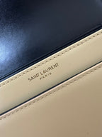 YSL Solferino Small Satchel Bag Black mix Beige Gold Calfskin 339470