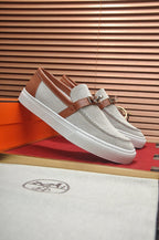 HM GAME SLIP-ON SNEAKER BLACK PLUM AND RUSSET DENIM