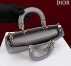medium lady d-joy 26 grey lambskin