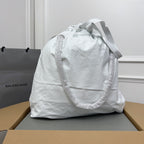 CRUSH LARGE TOTE BAG 46 IN WHITE CRUSHED CALFSKIN SILVER HARDWARE