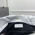 CRUSH LARGE TOTE BAG 46 IN WHITE CRUSHED CALFSKIN SILVER HARDWARE