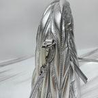 miuwander hobo 23 silver metalic matelasse leather