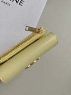 TRIPHOME 9 WALLET TWO-IN-ONE YELLOW PASTEL CALFSKIN