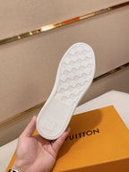 LV TRAINER SNEAKER WHITE DAMIER JACQUARD AND CALFSKIN