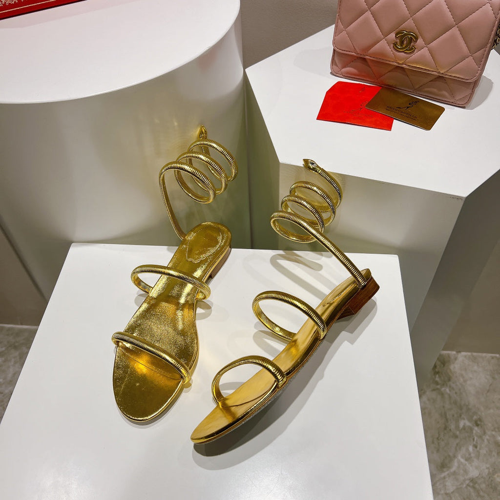 Juniper 15mm Gold Metallic Sheepskin Sandal 108364