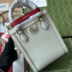 Gucci Diana Bamboo Mini Tote Bag Off-white Lambskin 240106