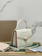 BVL Serpenti Forever Top Handle Bag 18cm White Calfskin GHW 188604
