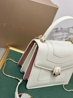 BVL Serpenti Forever Top Handle Bag 18cm White Calfskin GHW 188604