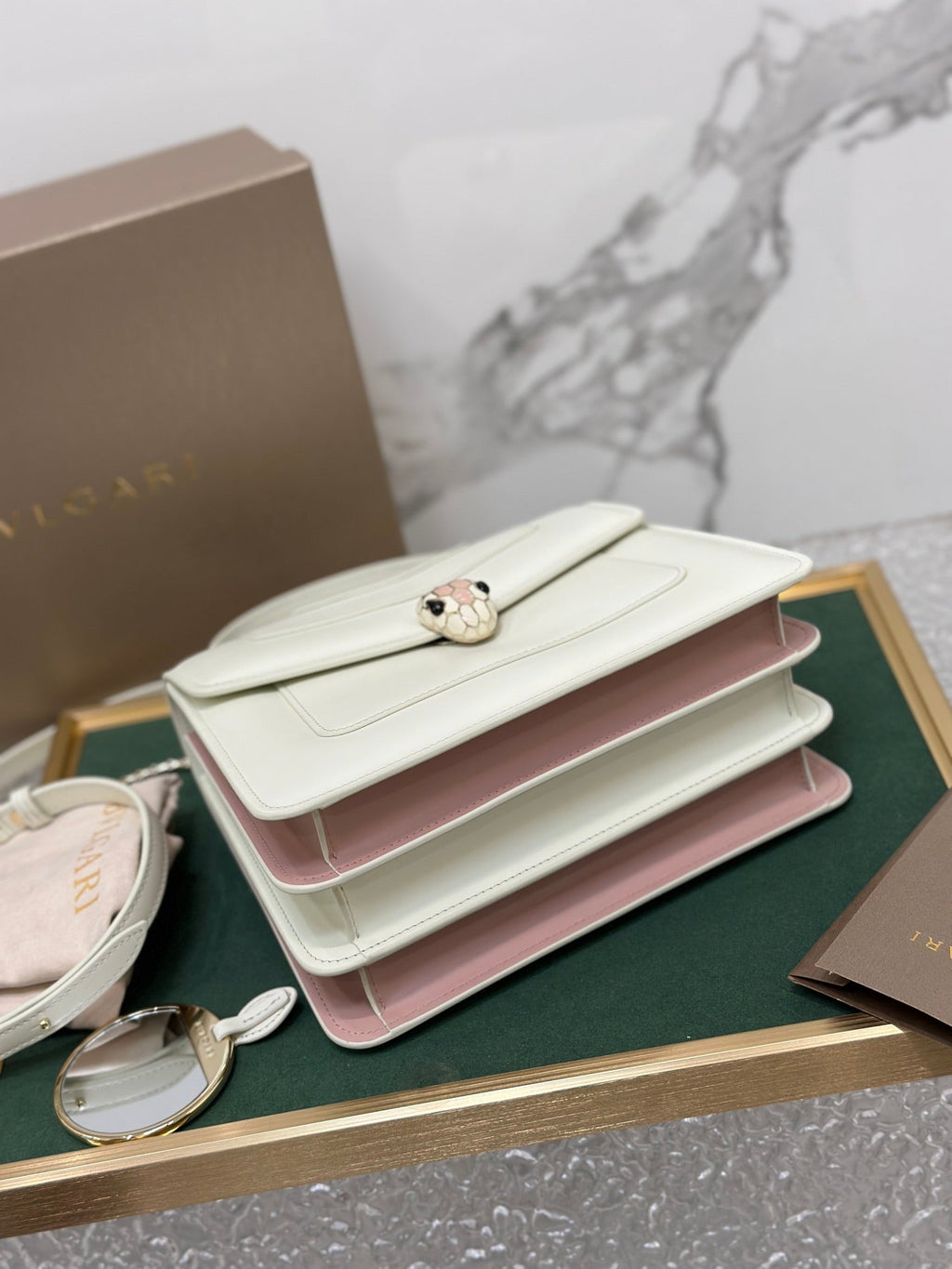 BVL Serpenti Forever Top Handle Bag 22.5cm White Calfskin GHW 188613