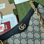 Gucci Ophidia Bag Blue Beige Leather Canvas 239801
