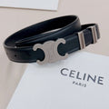 CEL Silver Buckle Belt 25mm Black Calfskin 176705
