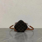 Celine Cube Box Bag Triomphe Black Brown Canvas & Calfskin