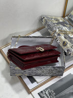 my cd mini 21 burgundy patent lambskin