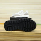 PRA SNEAKER IN WHITE CALFSKIN AND GREY SUEDE