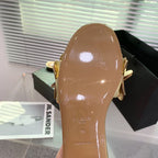 Alaia 25 Flower Slippers Gold Sheepskin 293162