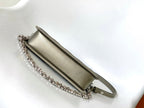 LV Lexington Pochette Shoulder Bag 21.5 Metallic Sliver Monogram Embossed Cafskin