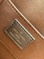 LV Dauphine Bag 20cm Metallic Sliver Monogram Embossed Cafskin