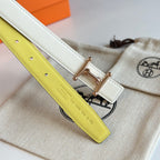HM Pink Gold Mors H buckle & Reversible 24 mm belt Yellow Beige leather 125366