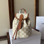 SMALL FOLCO BACKPACK 20 IN WHITE TRIOMPHE CANVAS