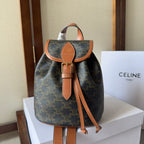 SMALL FOLCO BACKPACK 20 IN BLACK TRIOMPHE CANVAS