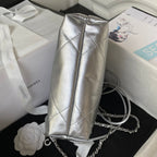 CC 24S Hobo 22 Bag 20cm Silver Metalic Lambskin