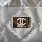 CC 24S Hobo 22 Bag 20cm Silver Metalic Lambskin