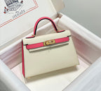 HM Mini Kelly 19cm Cream Pink Epsom Gold Hardware