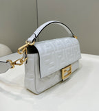 Baguette 27cm Grey Lambskin Gold Hardware