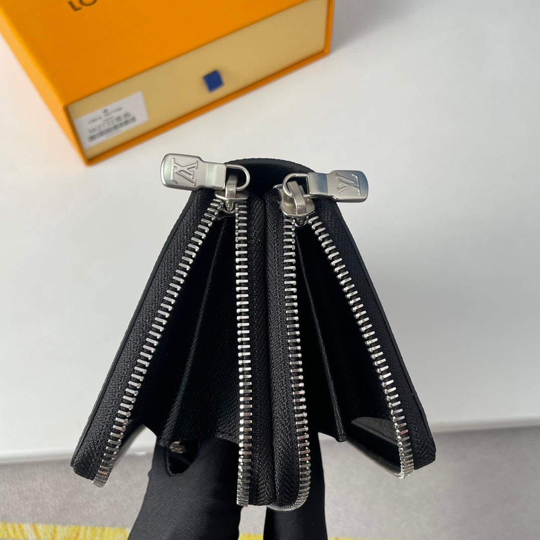 LV Double Zippy XL Wallet Black Damier Graphite 221553