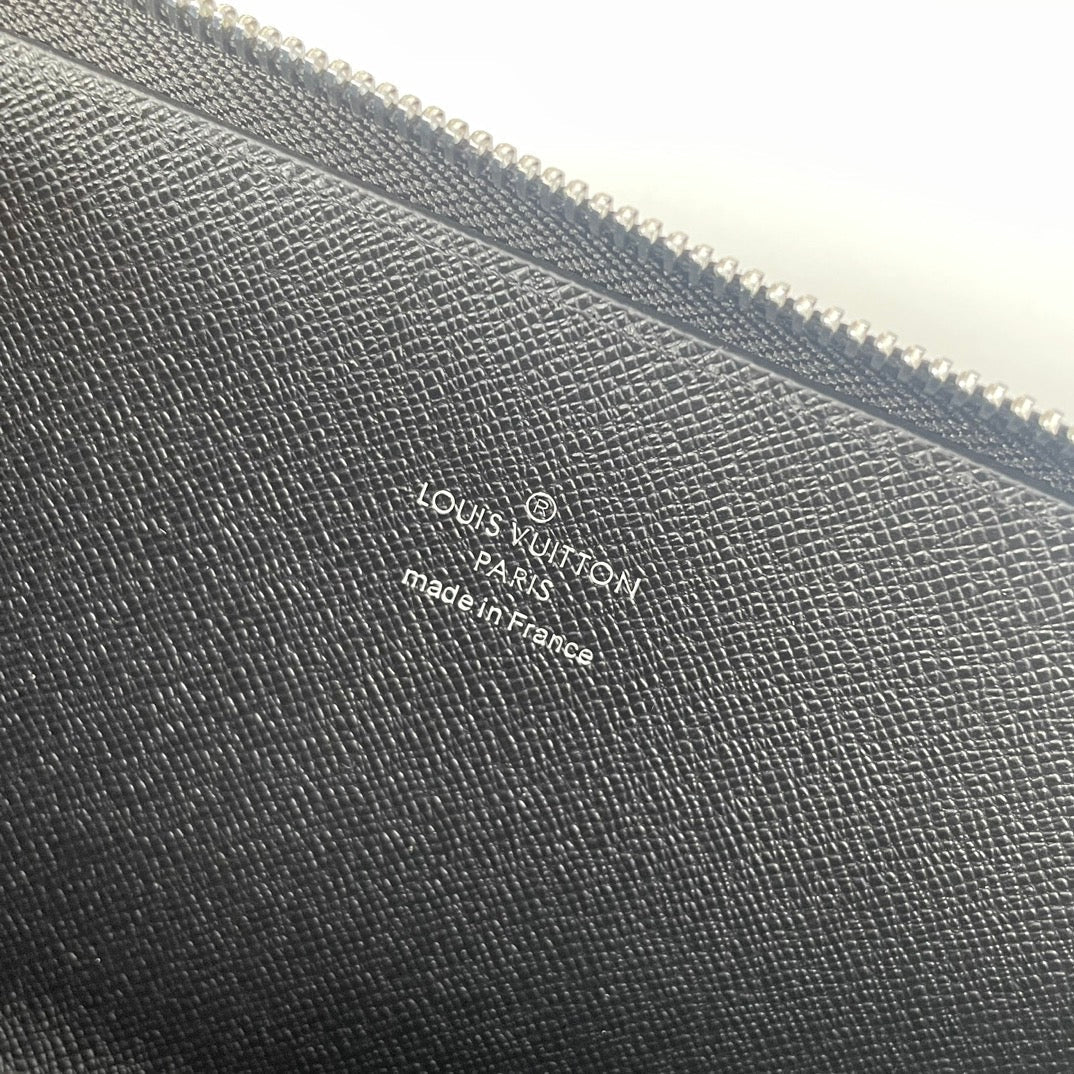 LV Double Zippy XL Wallet Black Damier Graphite 221553