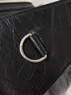 SUPERBUSY LARGE SLING BAG 42 IN BLACK LAMBSKIN