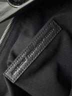 SUPERBUSY LARGE SLING BAG 42 IN BLACK LAMBSKIN