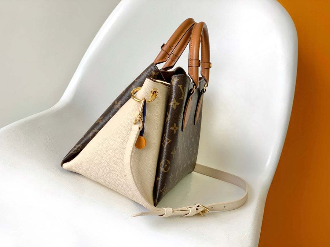 LV Opéra Handbag 36cm Brown White Monogram Canvas & Cowhide GHW