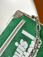 Lv M80816 Mini Soft Trunk 18.5 Green Monogram Canvas HW